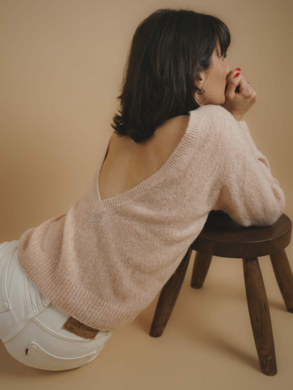 pull 100% cachemire rose
