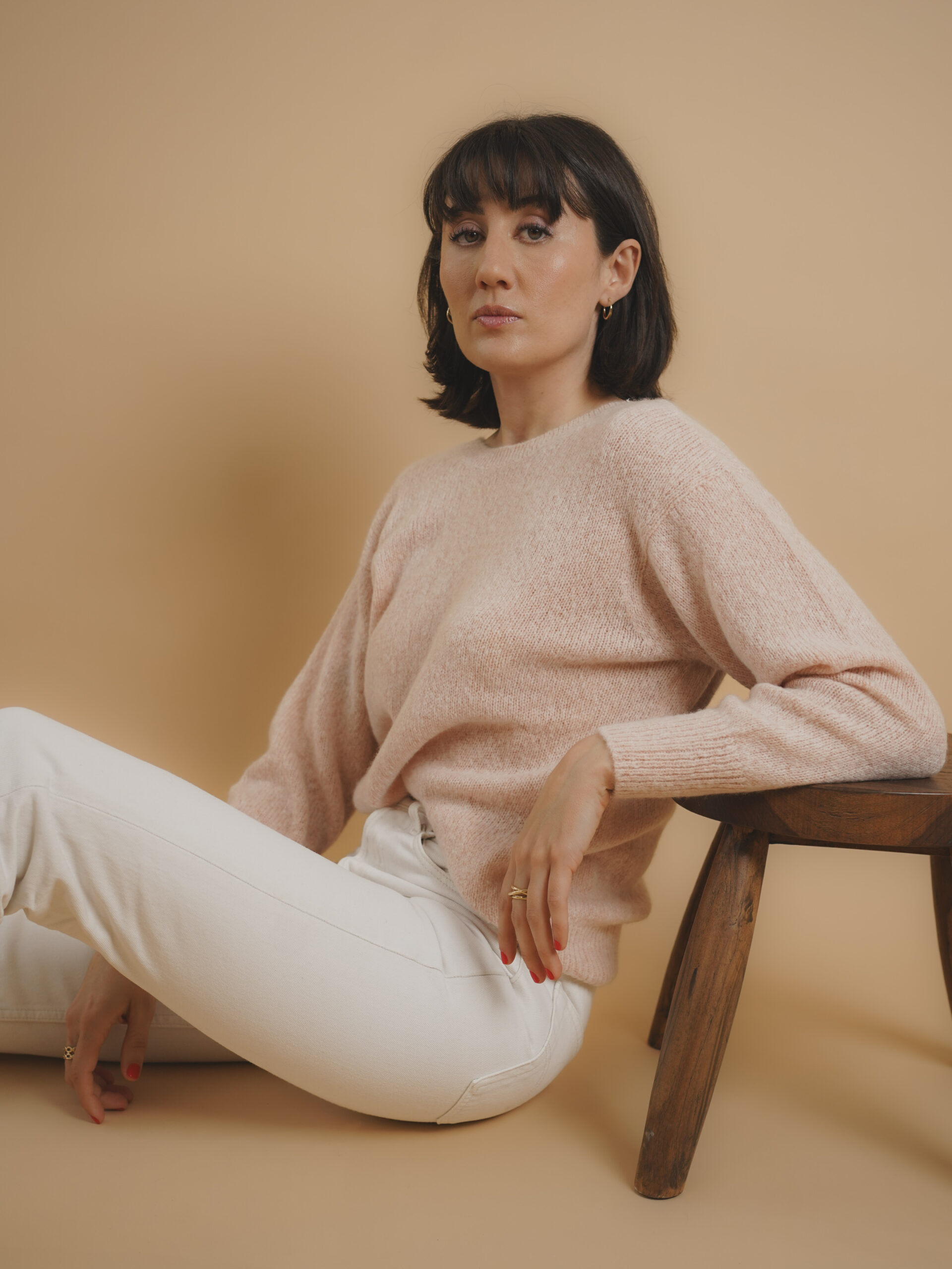 Laura cochet - Victoria rose poudré 1 pull 100% cachemire rose