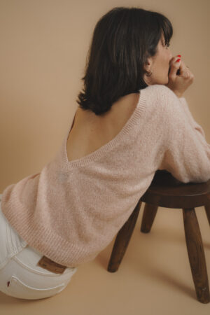 pull 100% cachemire rose