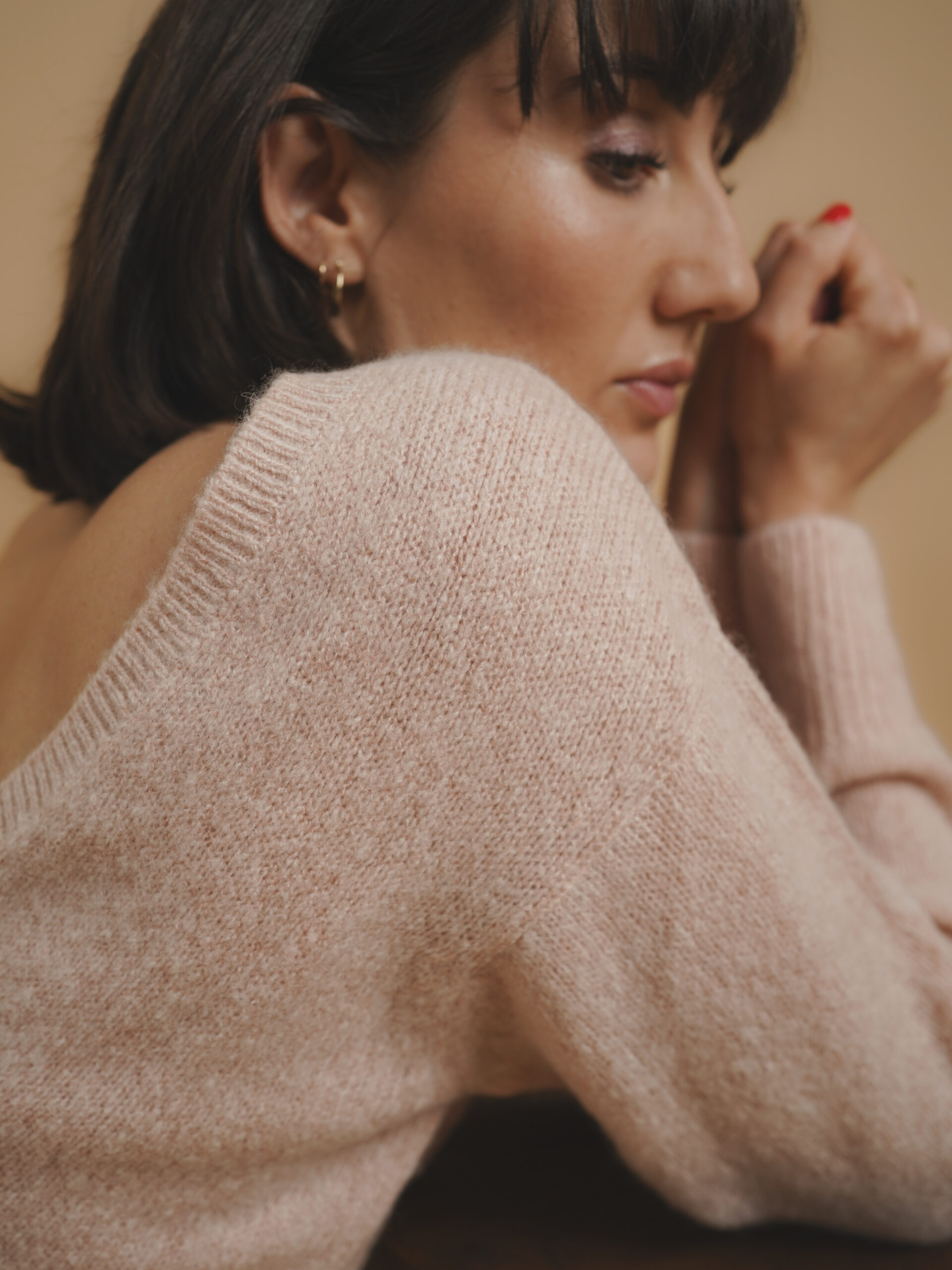 Laura cochet - Victoria rose poudré 3 pull 100% cachemire rose