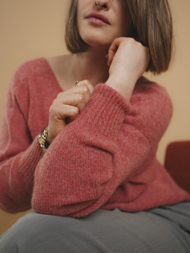 pull 100% cachemire corail