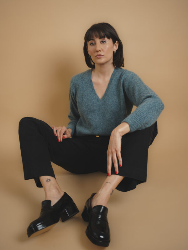 Victoria Pull 100% cachemire vert eau