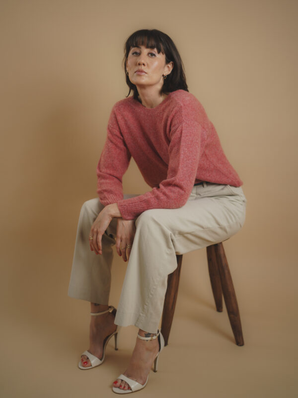 Victoria Pull 100% cachemire corail