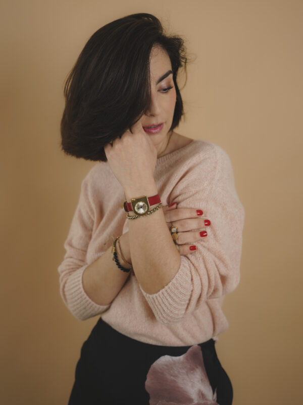 Victoria Pull 100% cachemire rose