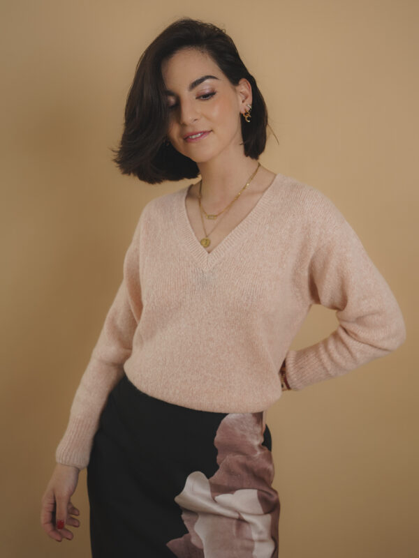 Victoria Pull 100% cachemire rose